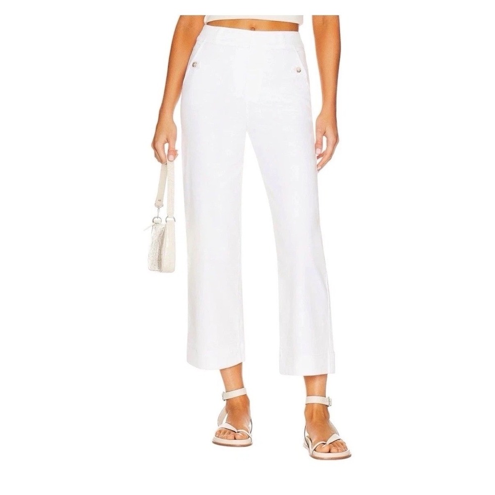 Spanx Womens Stretch Twill Cropped Wide Leg Pants LARGE Bright White 20312R NEW - Picture 2 of 10